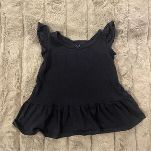 Navy Flutter Sleeve Tee Navy